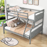 Wooden Twin Over Full Convertible Bunk Bed for Kids, Adults