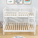 Wooden Twin Over Full Convertible Bunk Bed for Kids, Adults