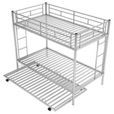 Heavy-Duty Metal Twin Over Twin Bunk Beds with Twin Trundle