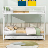 Heavy-Duty Metal Twin Over Twin Bunk Beds with Twin Trundle