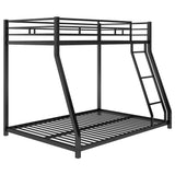 Modern Twin Over Full Metal Low Bunk Beds - [Floor, Classic]