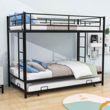 Heavy-Duty Metal Twin Over Twin Bunk Beds with Twin Trundle