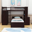 L-Shaped Twin Over Twin Bunk Beds with Desk and Storage - [Wooden, Drawers, Wardrobe]