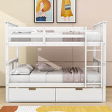 Full Over Full Bunk Beds with Storage Drawers for Kids - [Wooden, Convertible]