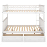 Full Over Full Bunk Beds with Storage Drawers for Kids - [Wood, Convertible, Small Room]