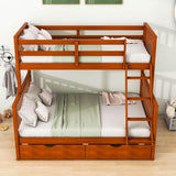 Twin over Full Convertible Bunk Bed for Kids, Adults with Storage - [Drawers]