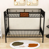 Mid-Century Modern Twin Over Twin Bunk Beds for Kids - [Metal, Black]