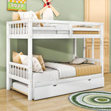 Extendable Twin Over Twin to King Bunk Beds with Trundle - [Wooden, Convertible]