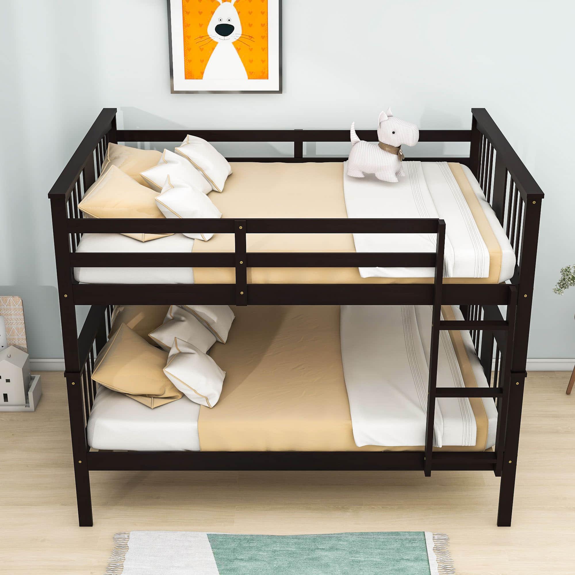 Convertible Full Over Full Bunk Beds - [Wood, Kids, Adult, Guest Room]