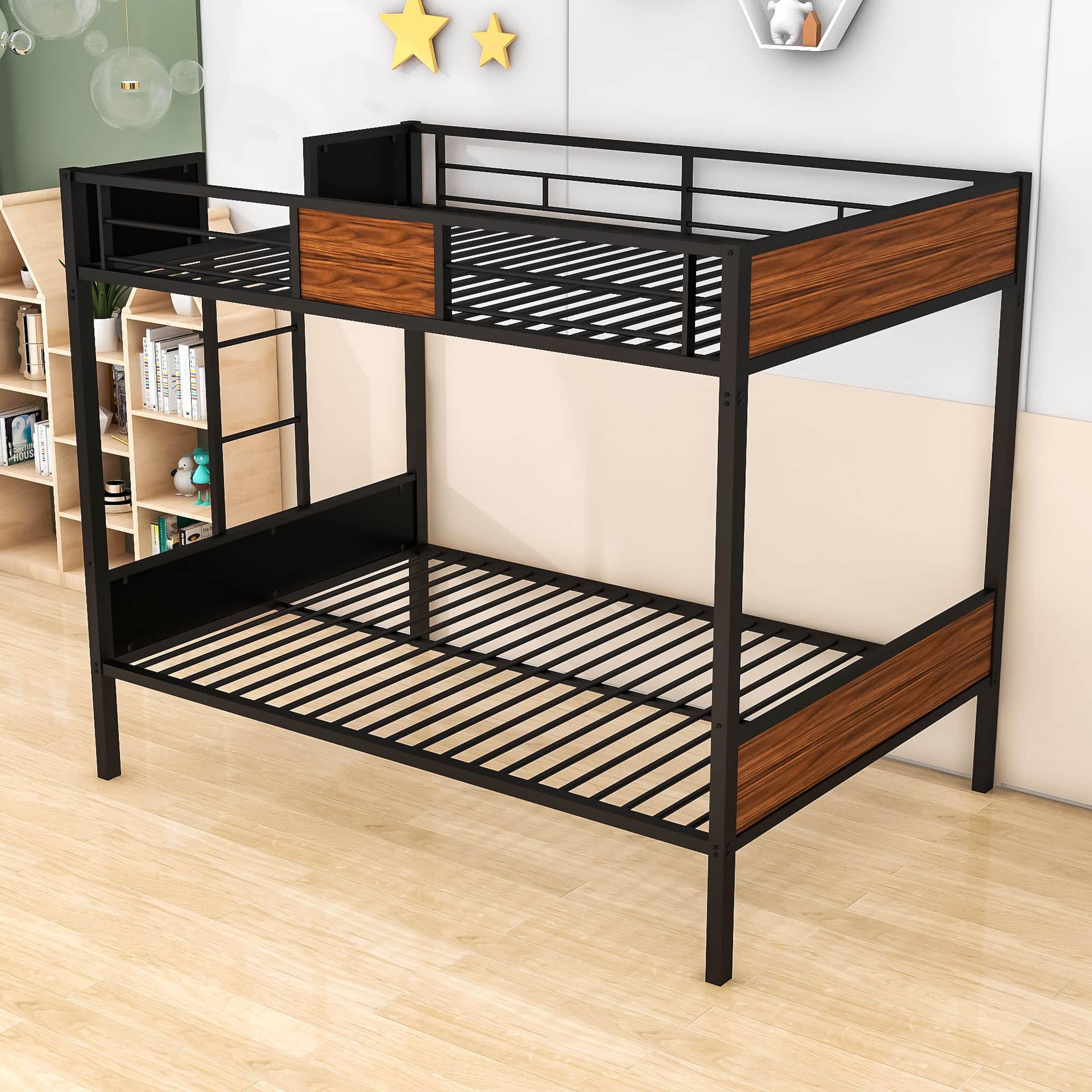 Mid-Century Modern Full Over Full Bunk Beds for Adults & Kids - [Metal]