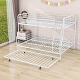 Convertible Full XL Over Queen Metal Bunk Beds with Trundle