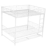 Metal Full Over Full Convertible Bunk Beds for Adults with Storage Shelves