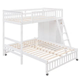 Wooden L-Shaped Twin Over Full Adult Bunk Beds with Storage - [Drawers]