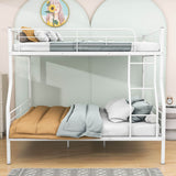 Full XL Over Queen Convertible Metal Bunk Beds for Adults, Kids