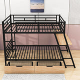 Metal Full Size Bunk Beds with Desk and Storage for Adults, Teens