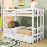 Extendable Twin Over Twin to King Bunk Beds with Trundle - [Wooden, Convertible]