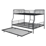 Convertible Full XL Over Queen Metal Bunk Beds with Trundle