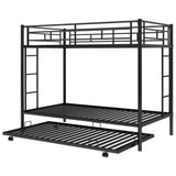 Heavy-Duty Metal Twin Over Twin Bunk Beds with Twin Trundle