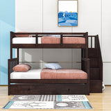 Twin Over Full Bunk Beds for Kids, Adults with Trundle and Storage