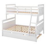 Modern Twin Over Full Bunk Beds with Trundle for Kids, Adults - [Wooden, Convertible]