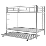 Heavy-Duty Metal Twin Over Twin Bunk Beds with Twin Trundle