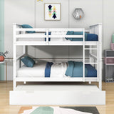 Convertible Full Over Full Bunk Beds with Trundle for Kids Adults - [Wooden]