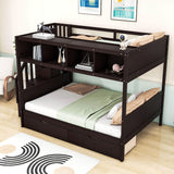 Twin Over Full Bunk Beds with Stairs and Storage for Adults - [Wooden, Drawers, Bookcase]