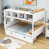 Twin Over Full Bunk Beds with Stairs and Storage for Adults - [Wooden, Drawers, Bookcase]