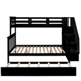 Twin Over Full Bunk Beds for Kids, Adults with Trundle and Storage