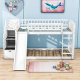 Twin Over Twin Bunk Beds with Slide and Stairs for Kids, Toddler - [Storage, Wood, Interchangeable]