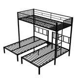 Metal Triple Twin over Twin & Twin Bunk Bed with Table - [Separable]