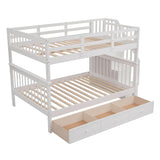 Wood Full Over Full Bunk Bed with Storage and Stairs - [Drawers, Shelves, Class]