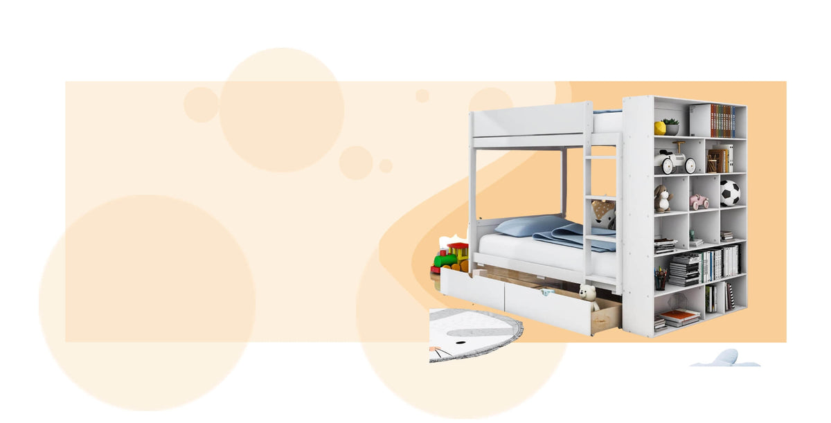 Bunk Beds with Storage for Kids Adults - Space Saving for Small Room ...