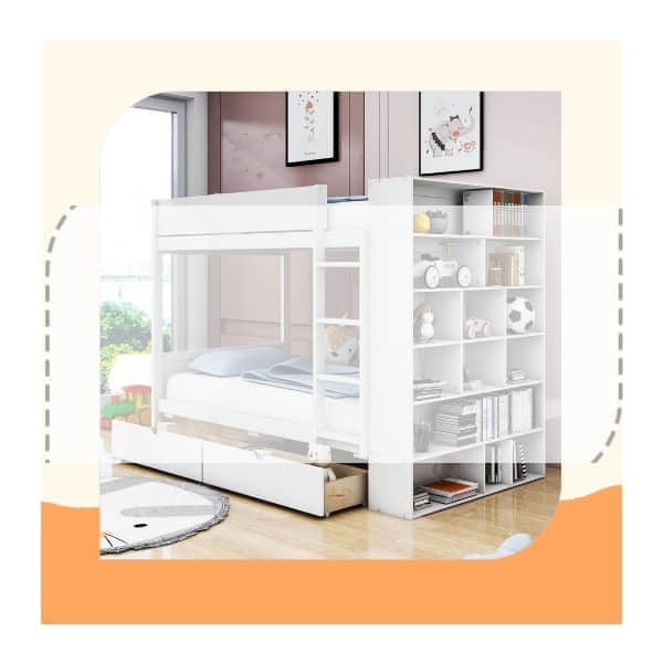 Bunk Beds with Storage for Kids Adults - Space Saving for Small Room ...