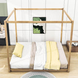 Modern Wood King Size Canopy Floor Bed Frame for Adults