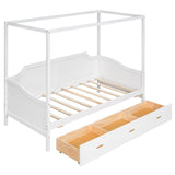 Wooden Twin Canopy Daybed with Storage - [Drawers]