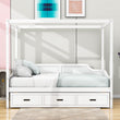 Wooden Twin Canopy Daybed with Storage - [Drawers]