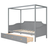 Wooden Twin Canopy Daybed with Storage - [Drawers]