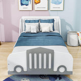 Wooden Car Twin Bed Frame for Boys and Girls with Wheels