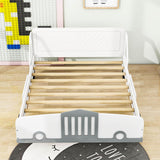 Wooden Full Size Car Bed Frame for Boys and Girls with Wheels