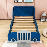 Wooden Car Twin Bed Frame for Boys and Girls with Wheels