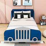 Wooden Car Twin Bed Frame for Boys and Girls with Wheels