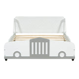 Wooden Full Size Car Bed Frame for Boys and Girls with Wheels