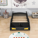 Wood Twin Size Kids Race Car Bed with Storage Box