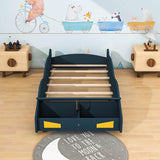 Wood Twin Size Kids Race Car Bed with Storage Box