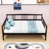 Wood Full / Double Size Daybed with Slat Back and Support Legs