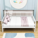 Wood Full / Double Size Daybed with Slat Back and Support Legs