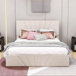 Upholstered Queen Size Platform Bed with Headboard and Hydraulic Storage System