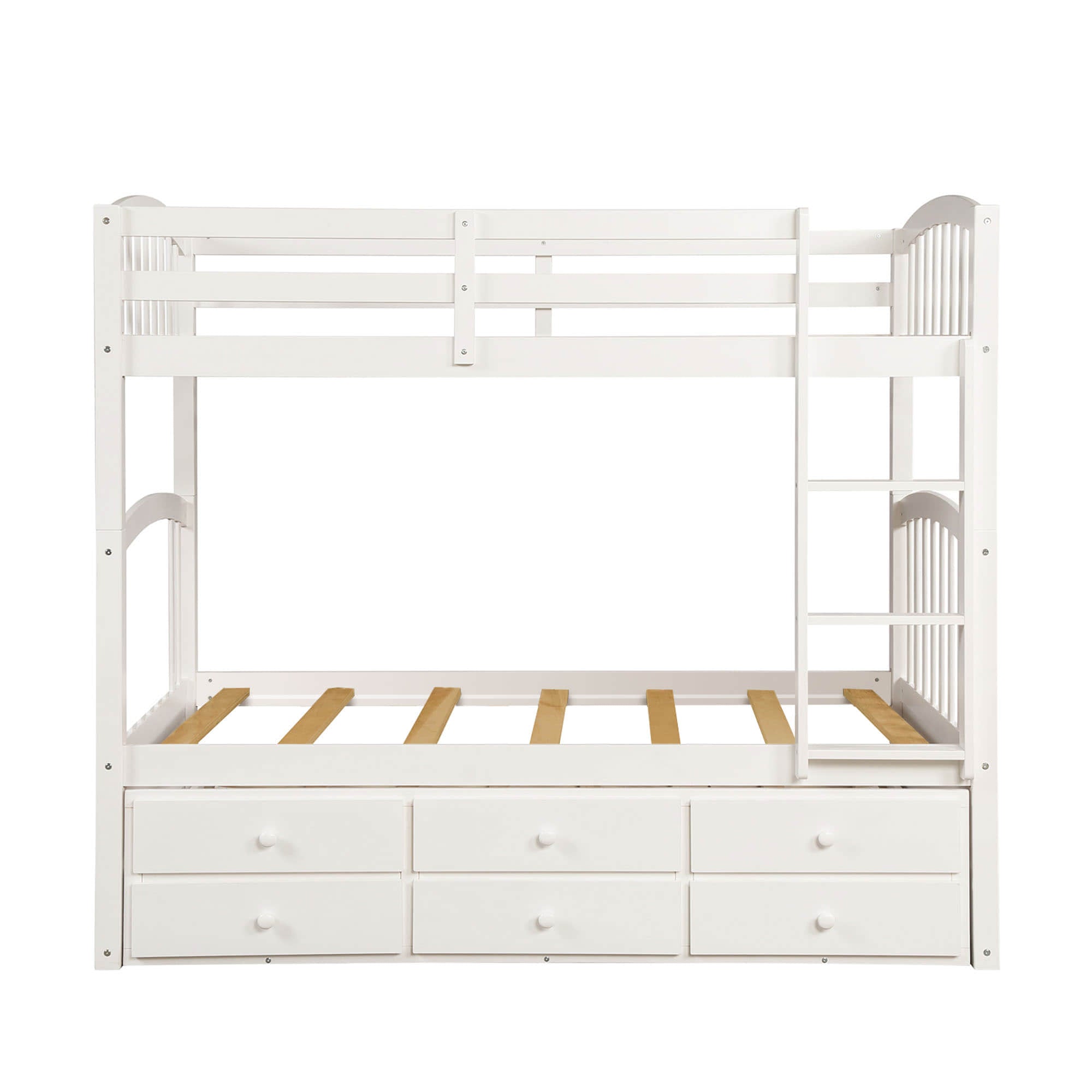 Convertible Twin Over Twin Bunk Beds for Kids Adults with Trundle and Storage - [Wood, Drawers]