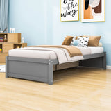 Solid Wood Twin Platform Bed Frame with Storage - [Drawers]